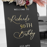 50th birthday welcome sign, Happy birthday acrylic welcome sign-RR